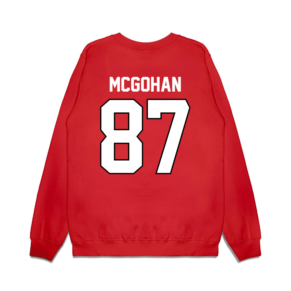Wisconsin - NCAA Football : Jackson McGohan - Vintage Helmet Premium Crewneck Sweatshirt-1