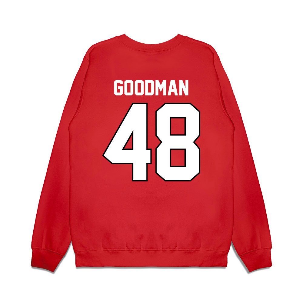 Wisconsin - NCAA Football : Andrew Goodman - Vintage Helmet Premium Crewneck Sweatshirt-1