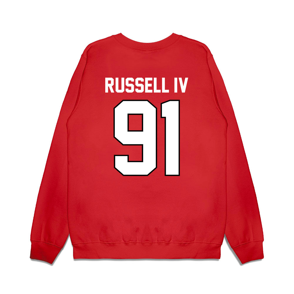 Wisconsin - NCAA Football : Hammond Russell IV - Vintage Helmet Premium Crewneck Sweatshirt-1