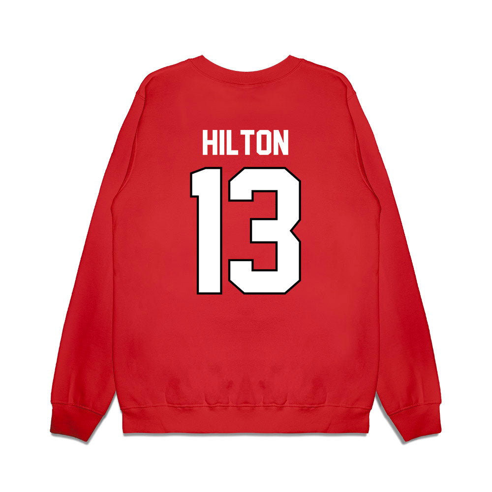 Wisconsin - NCAA Football : Eugene Hilton - Vintage Helmet Premium Crewneck Sweatshirt-1