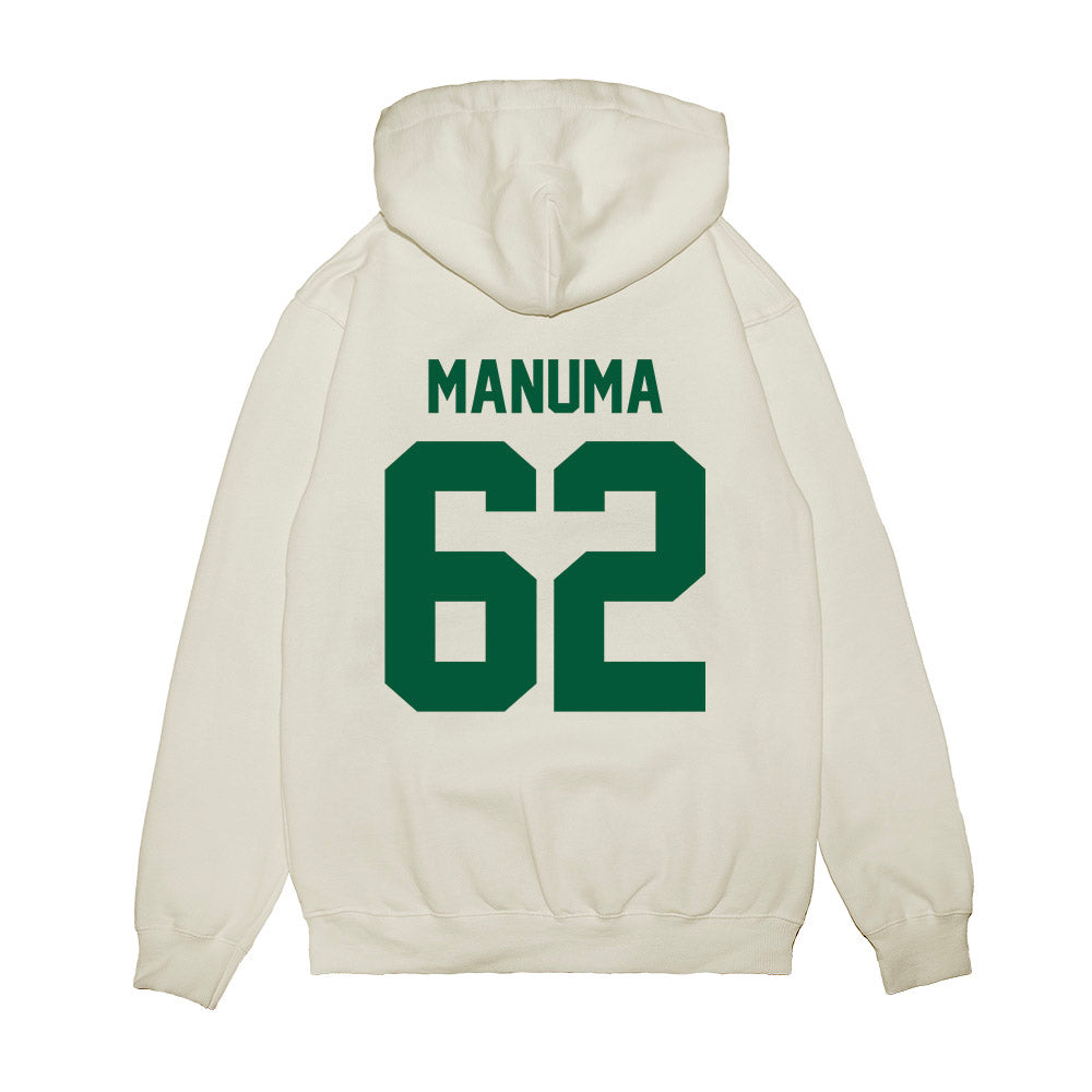 Hawaii - NCAA Football : Lautaimi Manuma - Vintage Helmet Premium Hooded Sweatshirt-1