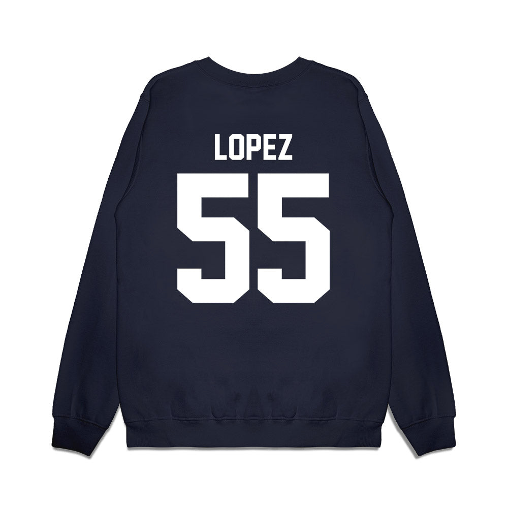 Maine - NCAA Football : Nathan Lopez - Vintage Helmet Premium Crewneck Sweatshirt-1