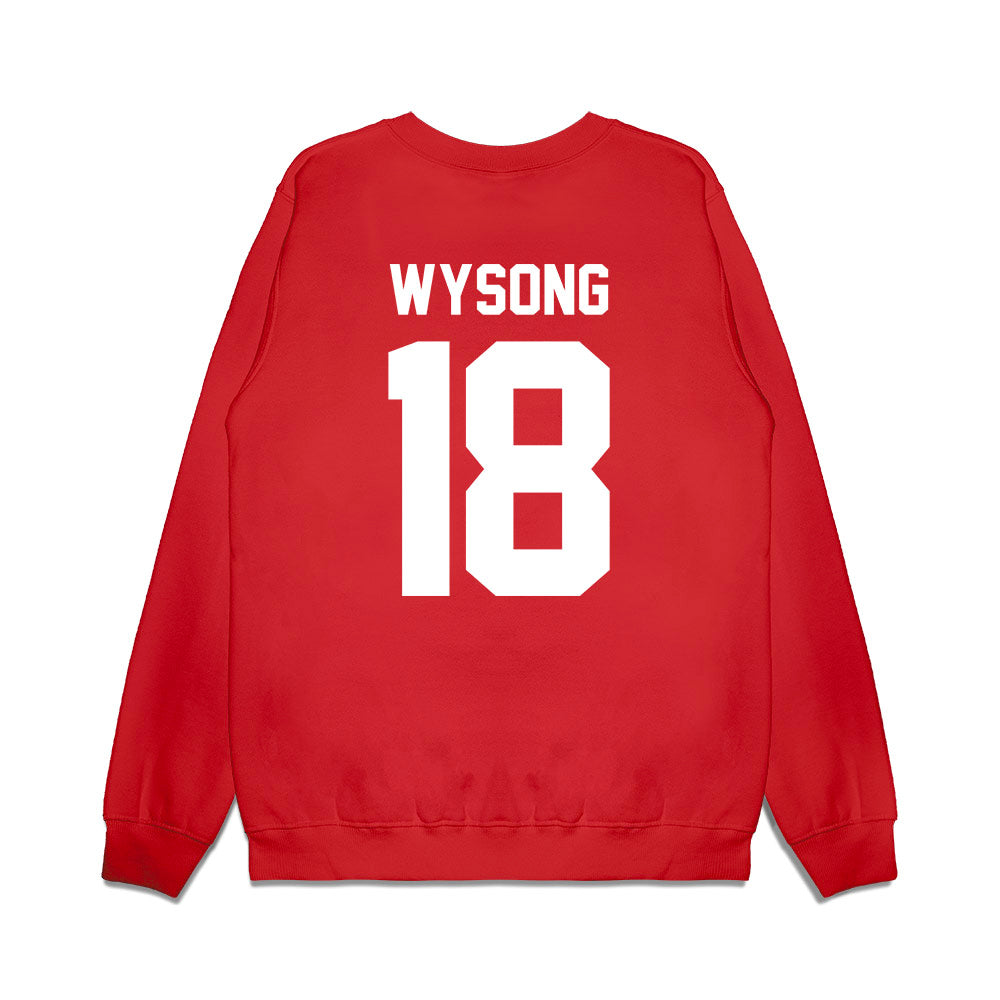 New Mexico - NCAA Football : Evan Wysong - Vintage Helmet Premium Crewneck Sweatshirt-1