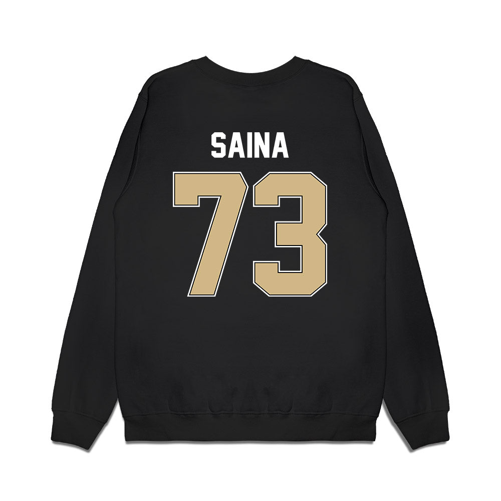 Purdue - NCAA Football : Makai Saina - Vintage Helmet Premium Crewneck Sweatshirt-1