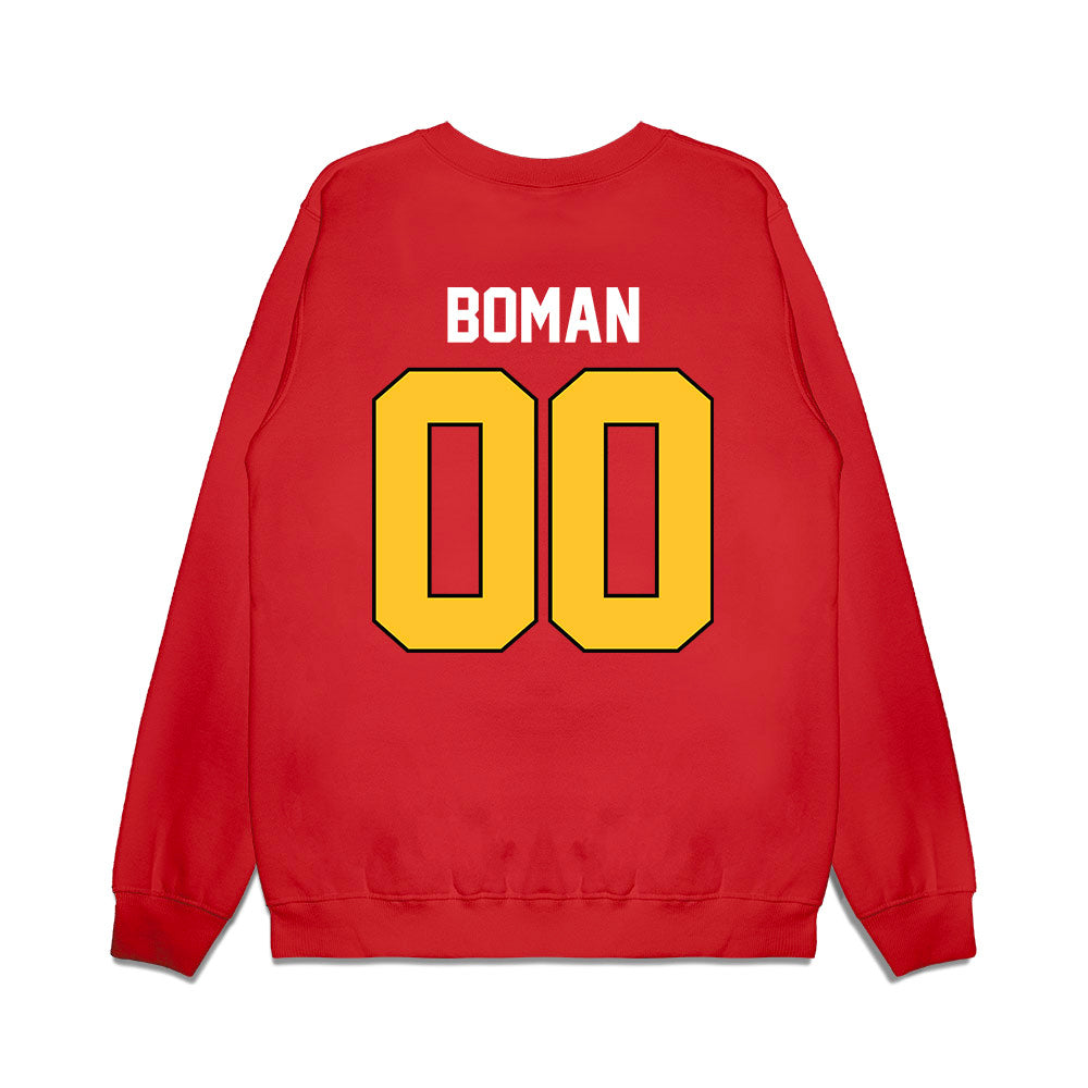 Ferris State - NCAA Football : Lukas Boman - Vintage Helmet Premium Crewneck Sweatshirt-1