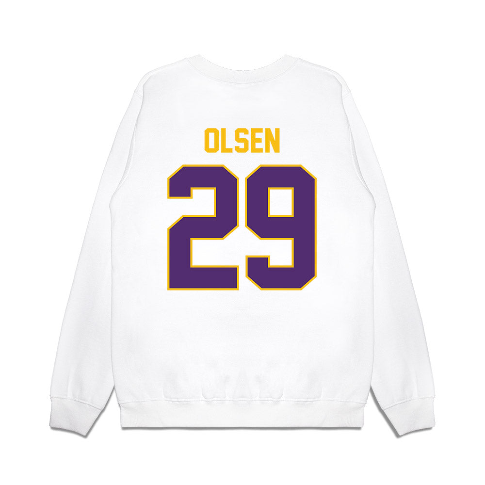 Minn. St. - NCAA Football : Gage Olsen - Vintage Helmet Premium Crewneck Sweatshirt-1