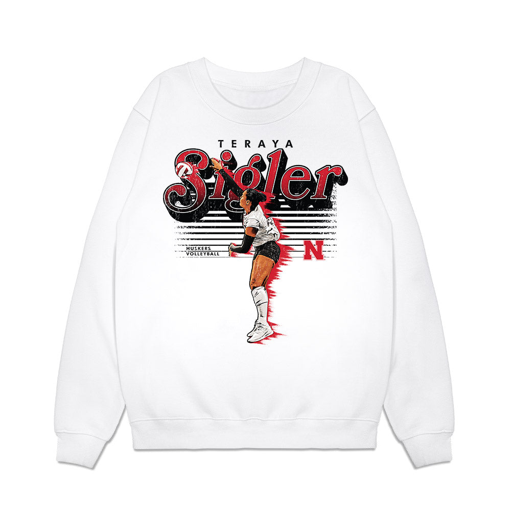 Nebraska - NCAA Women's Volleyball : Teraya Sigler - Premium Crewneck Sweatshirt-0