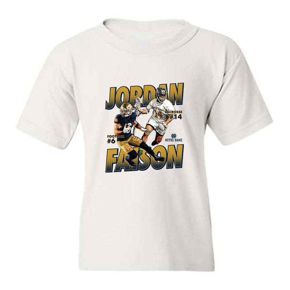 Notre Dame - NCAA Men's Lacrosse : Jordan Faison - Collage Youth T-Shirt-0