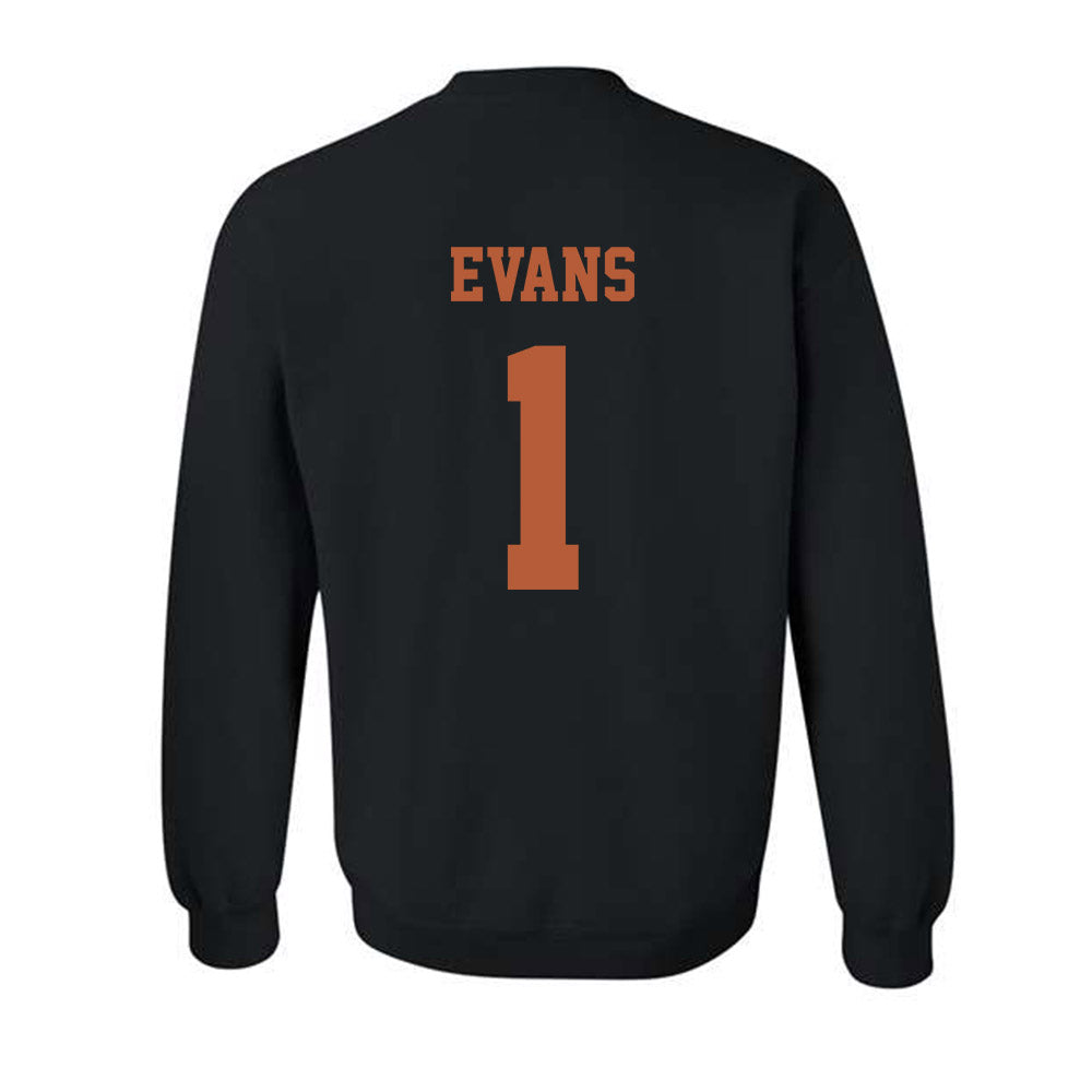 Texas - NCAA Men's Basketball : Amari Evans - Hook 'Em Horns Classic Shersey Crewneck Sweatshirt-1