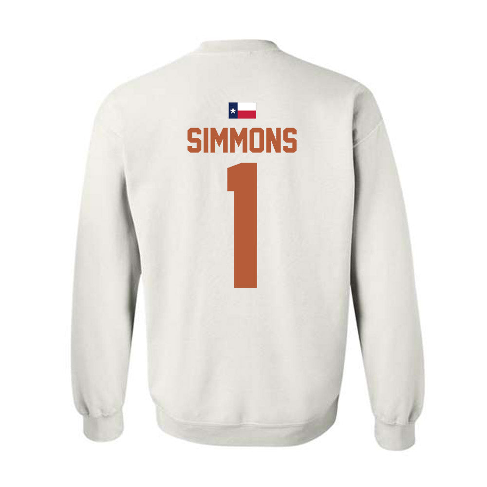 Texas - NCAA Football : Colin Simmons - Hook 'Em Crewneck Sweatshirt-1