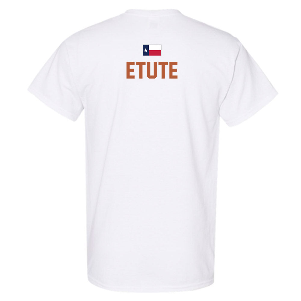 Texas - NCAA Women's Basketball : Isi Etute - Hook 'Em T-Shirt-3
