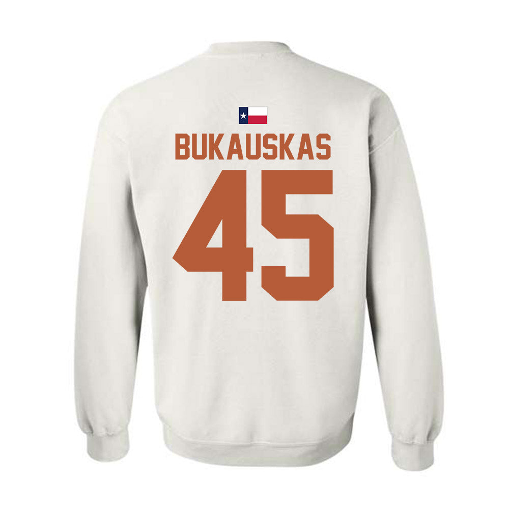 Texas - NCAA Football : Mikey Bukauskas - Hook 'Em Crewneck Sweatshirt-1