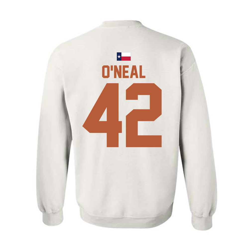 Texas - NCAA Football : Trott O'Neal - Hook 'Em Crewneck Sweatshirt-1