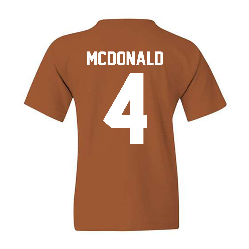 Texas - NCAA Football : Jelani Mcdonald - Horns Up! Youth T-Shirt-1