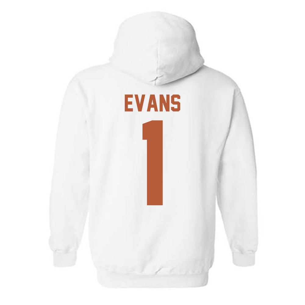Texas - NCAA Men's Basketball : Amari Evans - Horns Up! Hooded Sweatshirt-1