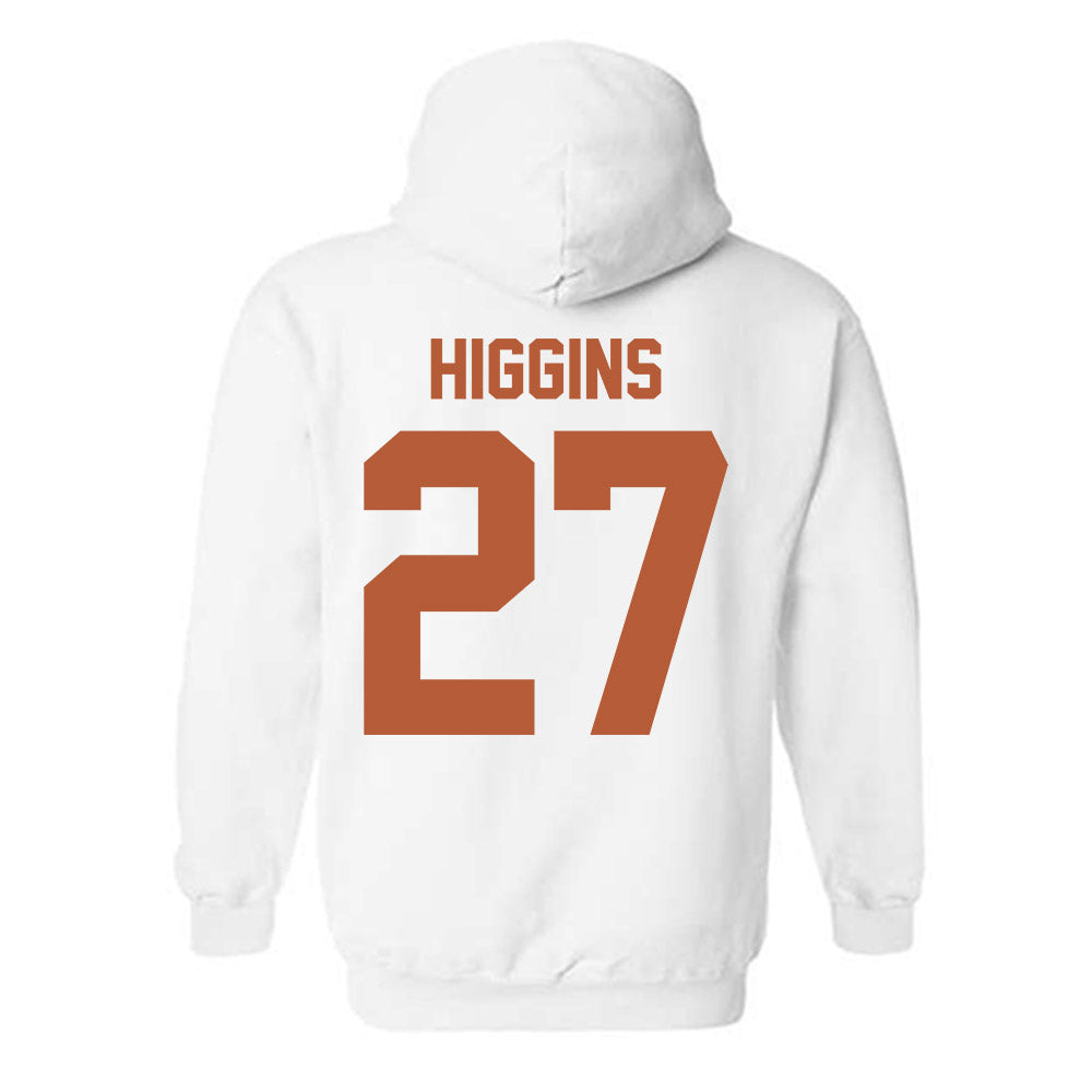Texas - NCAA Baseball : Cal Higgins - Horns Up! Hooded Sweatshirt-1