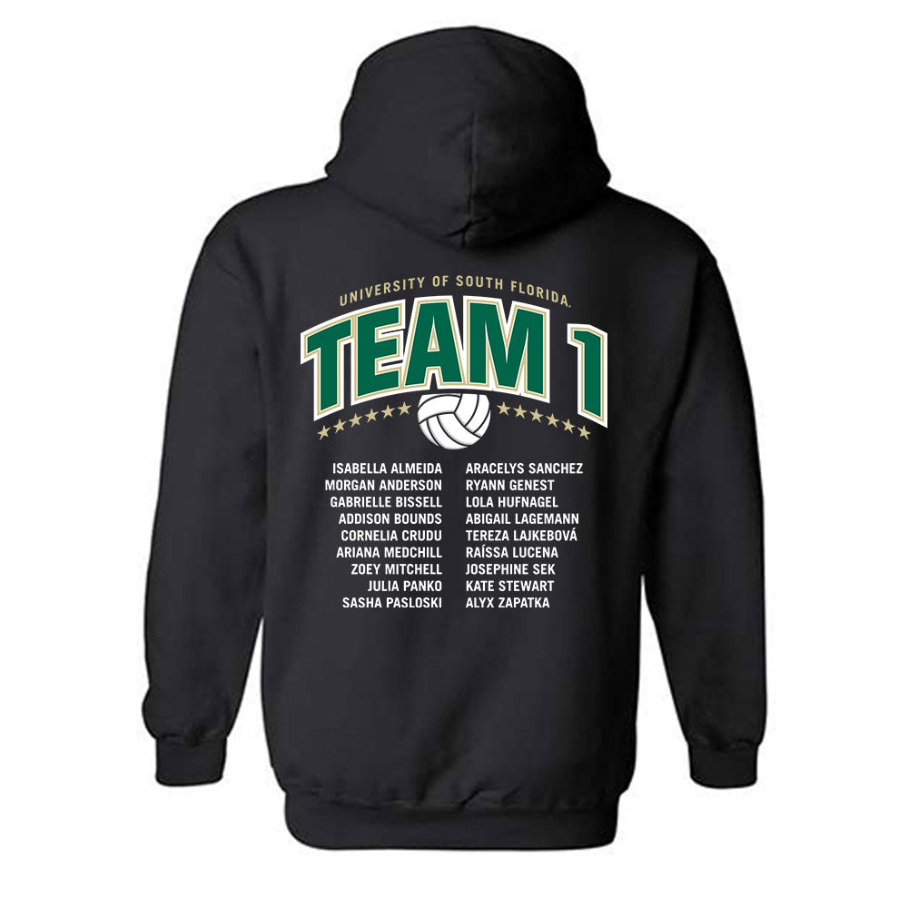 USF - NCAA Beach Volleyball : Roster Shirt Hooded Sweatshirt-1