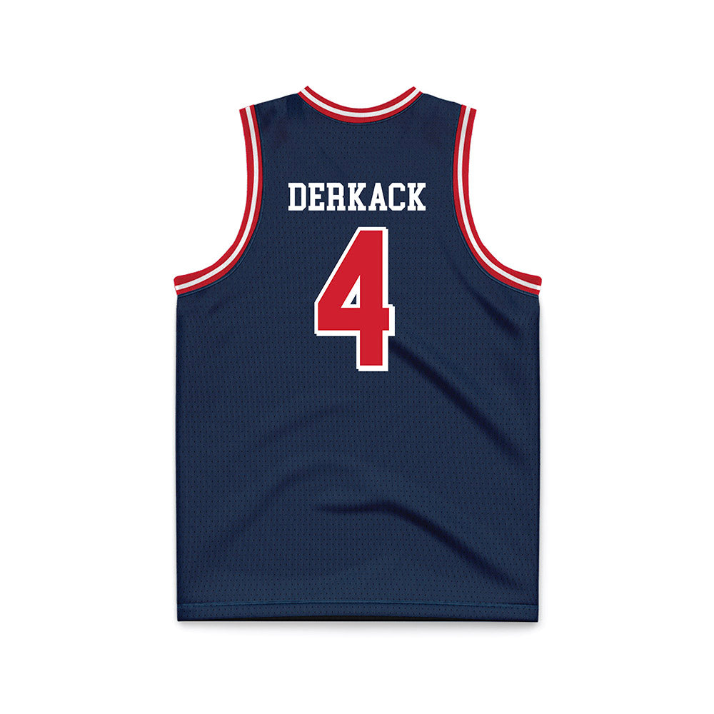 Dayton - NCAA Men's Basketball : Jordan Derkack - Blue Basketball Jersey-1
