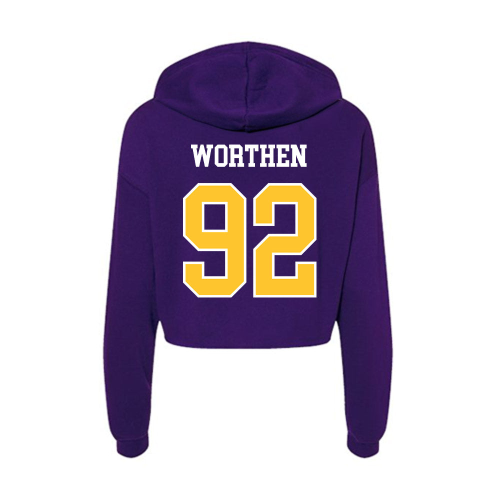 East Carolina - NCAA Football : Dylon Worthen - Classic Shersey Women's Crop Fleece Hooded Sweatshirt-1