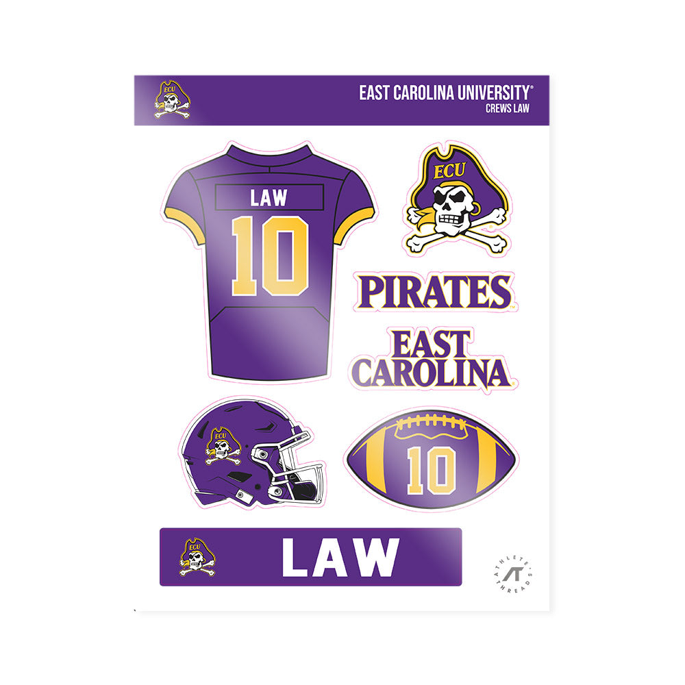 East Carolina - NCAA Football : Crews Law - Sticker Sheet-0