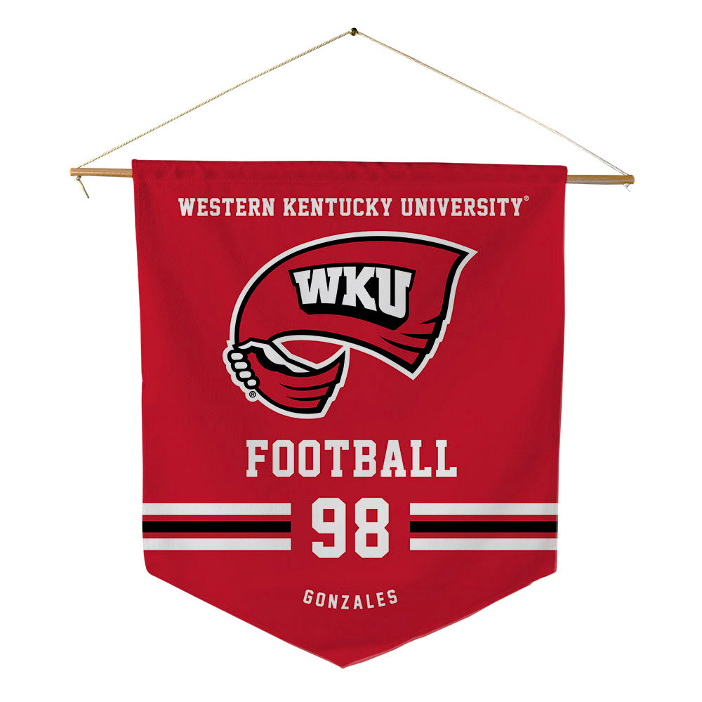 Western Kentucky - NCAA Football : Nathan Gonzales - Pennant - 18" x 21"-0