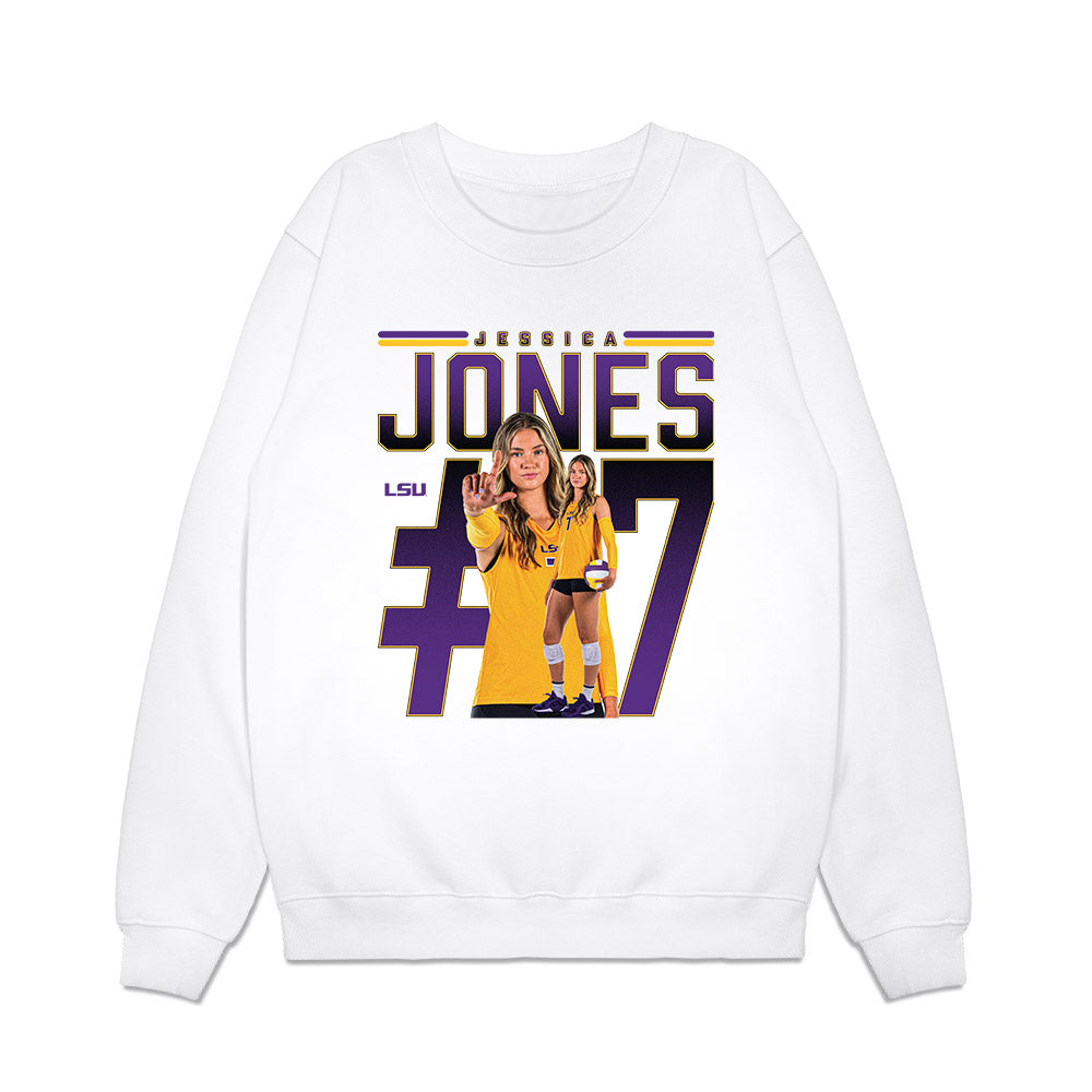 LSU - NCAA Women's Volleyball : Jessica Jones - Collage Premium Crewneck Sweatshirt-0