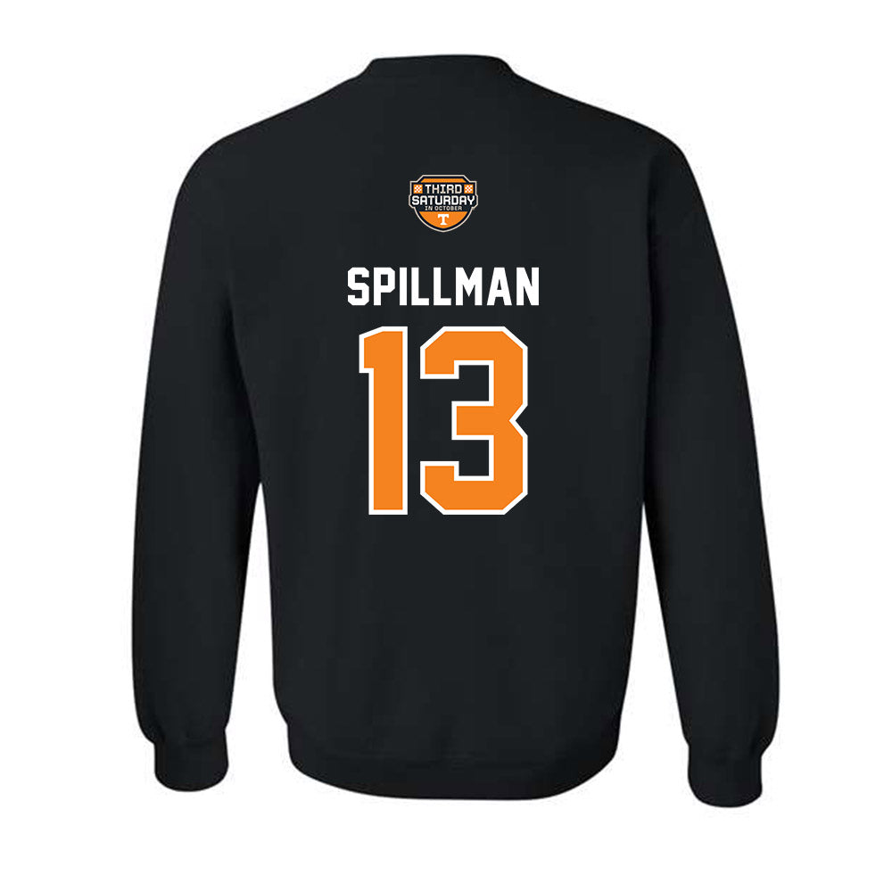 Tennessee - NCAA Football : Edwin Spillman - Third Saturday Black v2 Crewneck Sweatshirt-1
