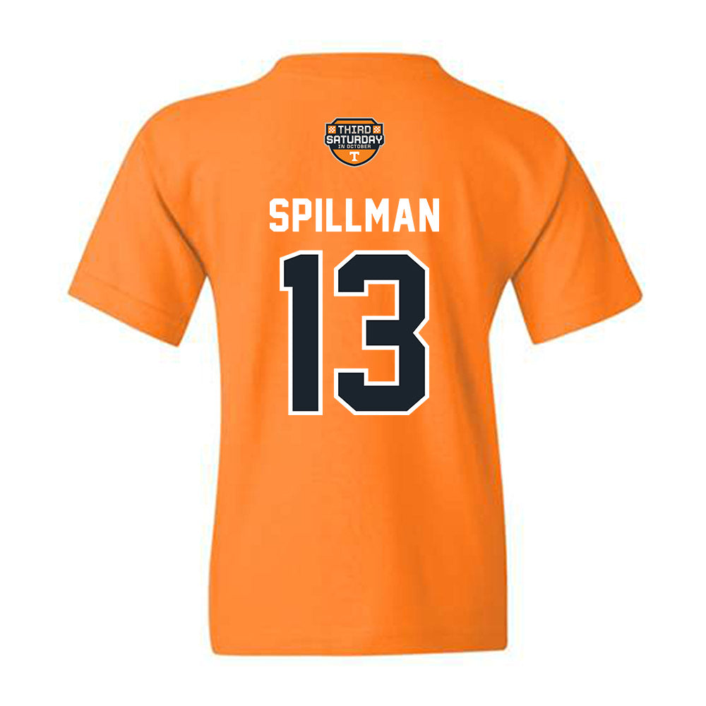 Tennessee - NCAA Football : Edwin Spillman - Third Saturday Orange Youth T-Shirt-1