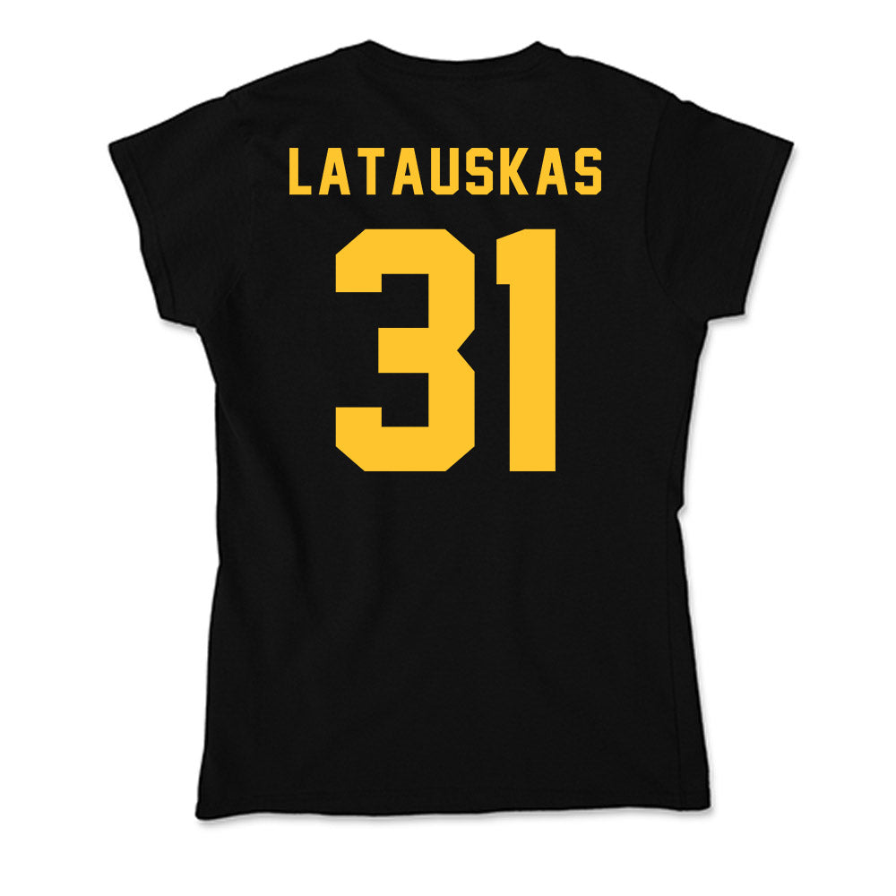 Allegheny - NCAA Men's Basketball : Pijus Latauskas - Soft Style Women’s T-Shirt-1