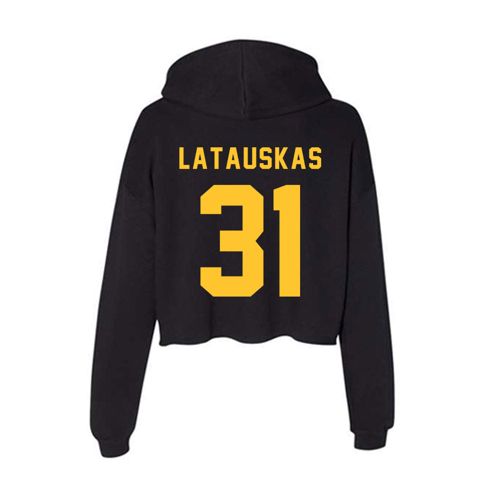 Allegheny - NCAA Men's Basketball : Pijus Latauskas - Women's Crop Fleece Hoodie-1