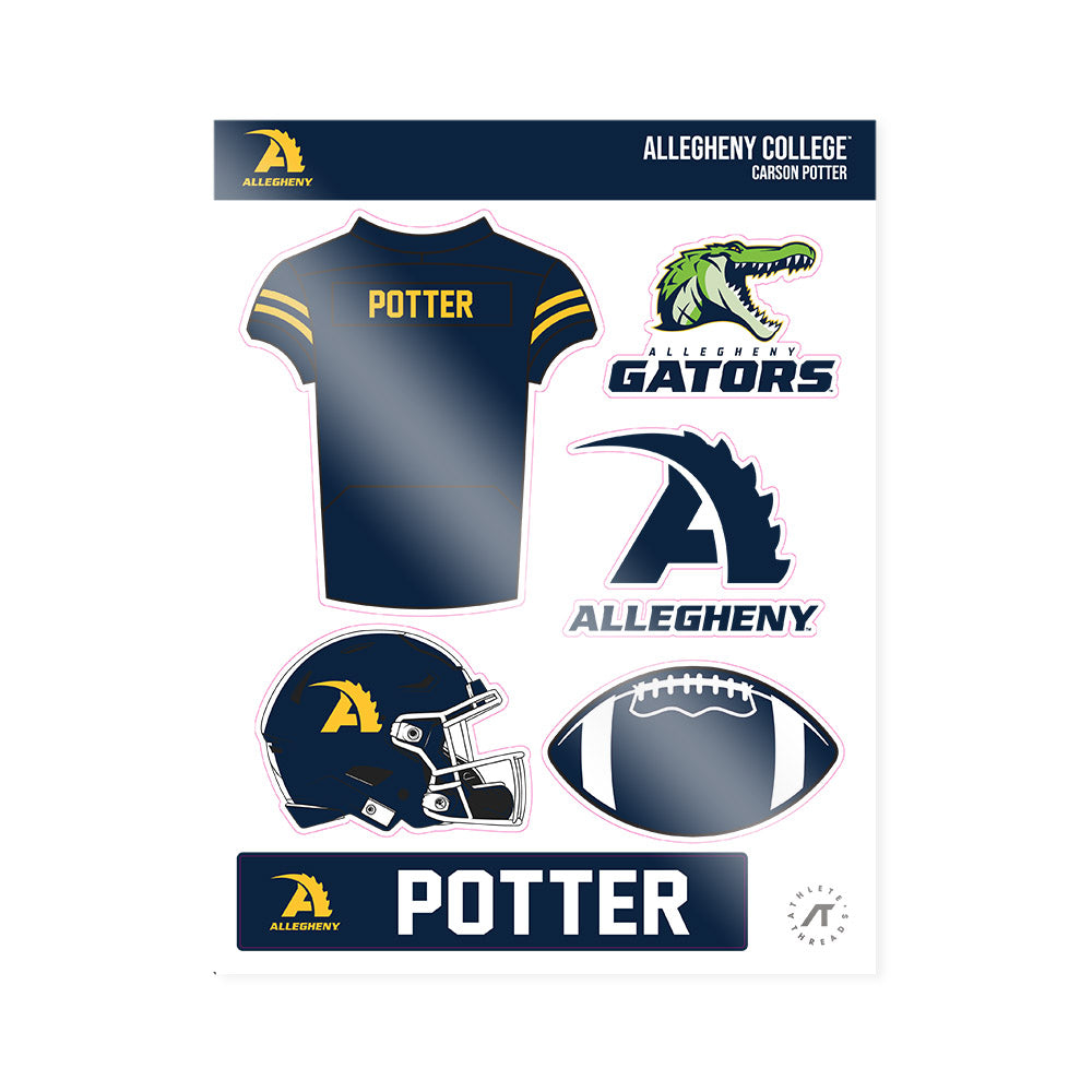 Allegheny - NCAA Football : Carson Potter - Sticker Sheet-0