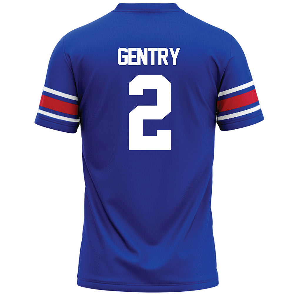 SMU - NCAA Football : Zadian Gentry - Blue Premium Football Jersey-1