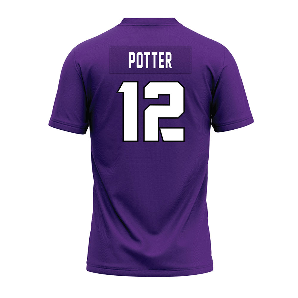 TCU - NCAA Football : David Potter - Purple Premium Football Jersey-1