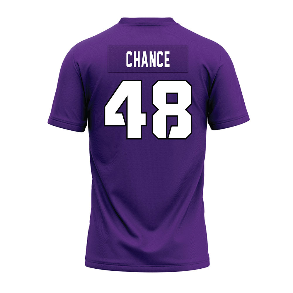 TCU - NCAA Football : John Hoyet Chance - Purple Premium Football Jersey-1