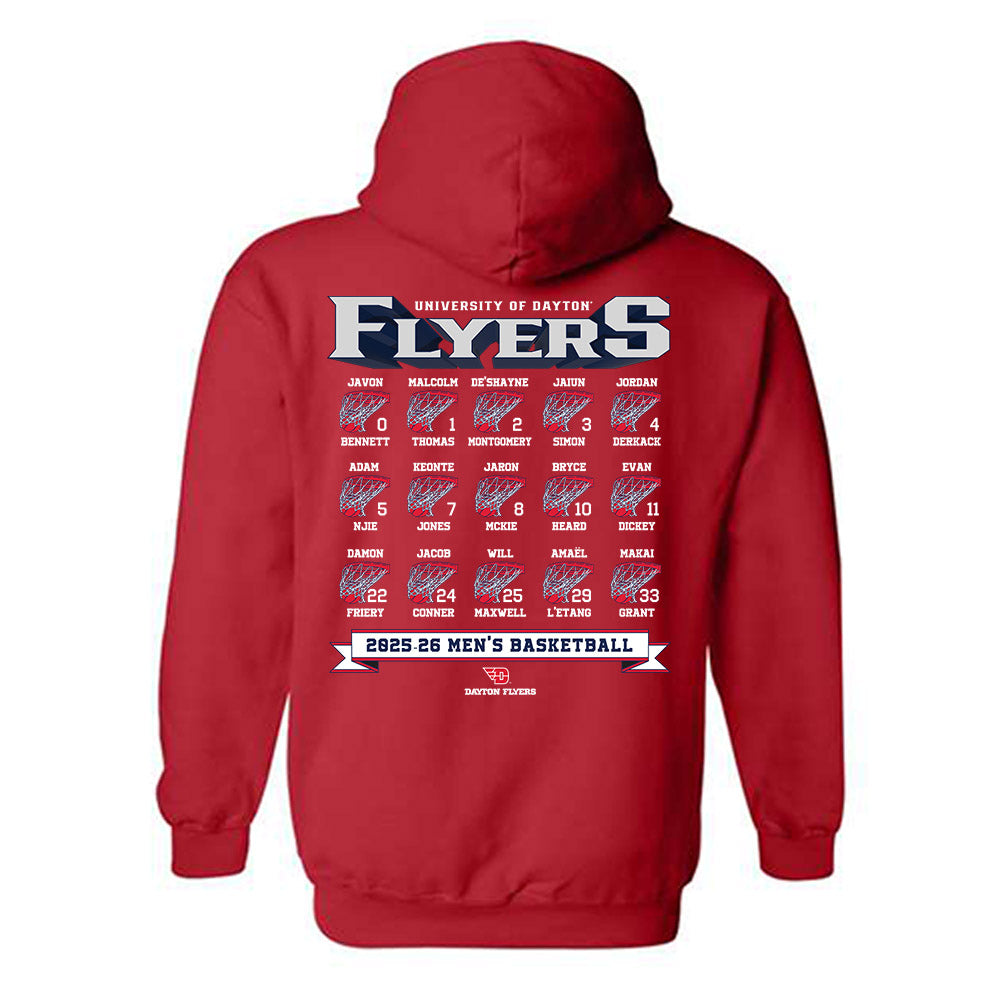Dayton - NCAA Men's Basketball : - Roster Hooded Sweatshirt-1