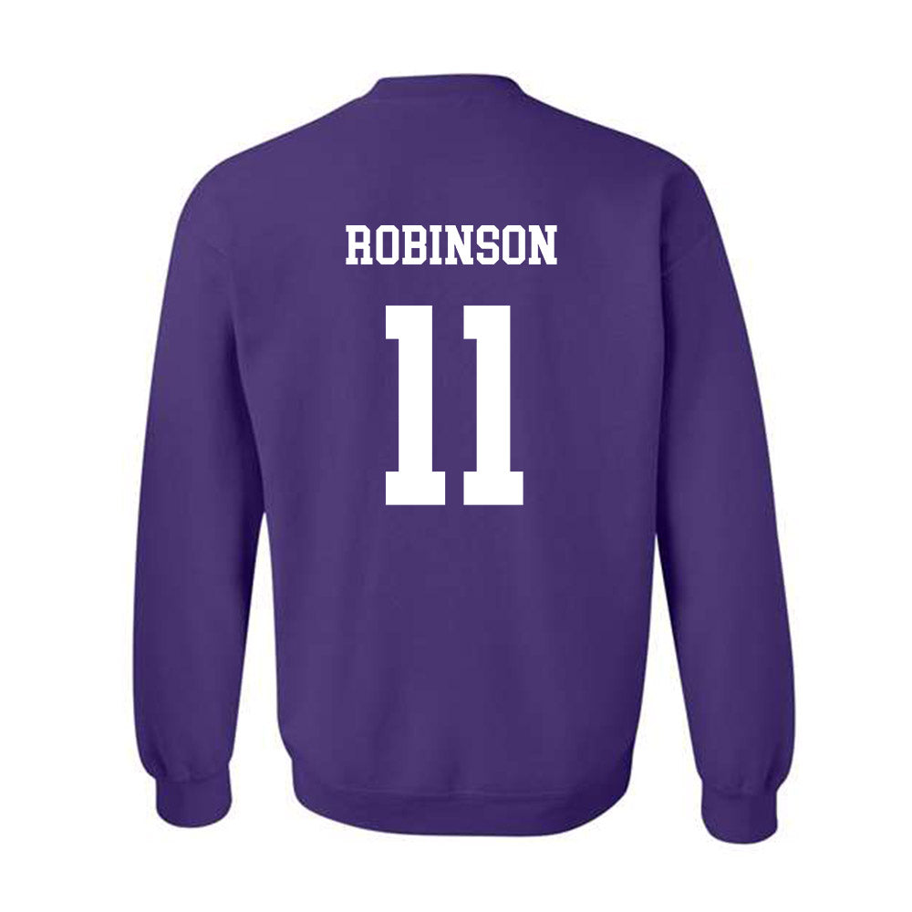 JMU - NCAA Women's Basketball : Bree Robinson - Vintage Dukes Crewneck Sweatshirt-1