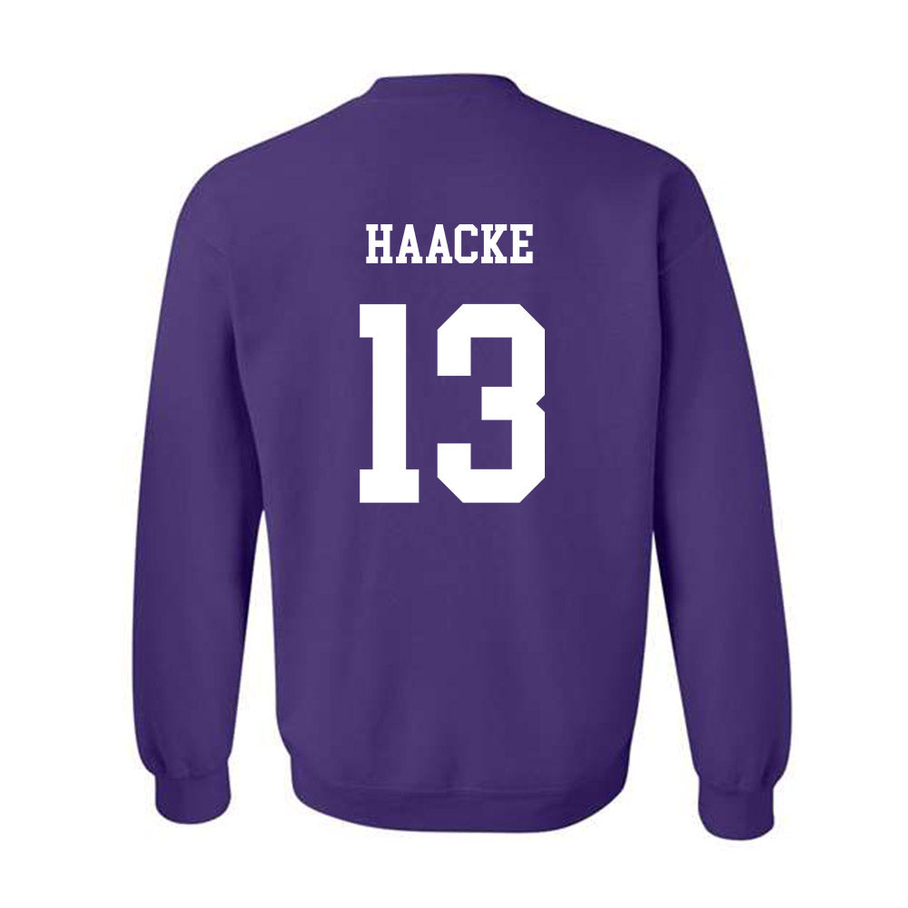 JMU - NCAA Baseball : Will Haacke - Vintage Dukes Crewneck Sweatshirt-1