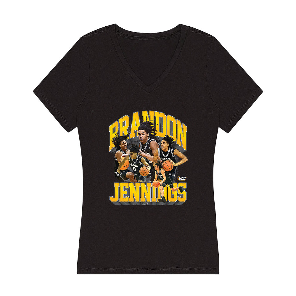 VCU - NCAA Men's Basketball : Brandon Jennings - Collage Women's V-Neck T-Shirt-0