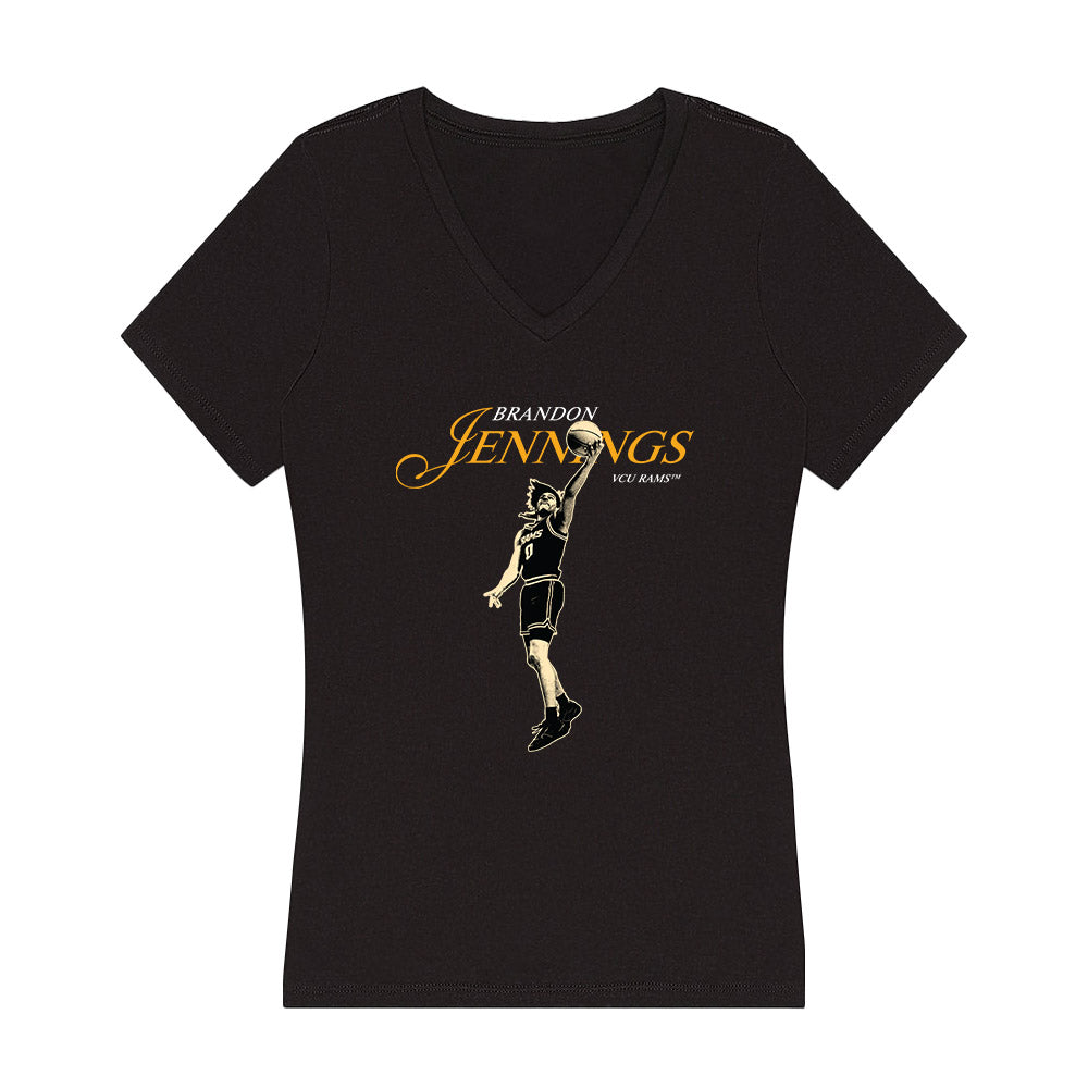 VCU - NCAA Men's Basketball : Brandon Jennings - Legacy Women's V-Neck T-Shirt-0