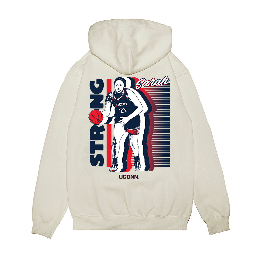 UConn - NCAA Women's Basketball : Sarah Strong - Caricature Premium Hooded Sweatshirt-1