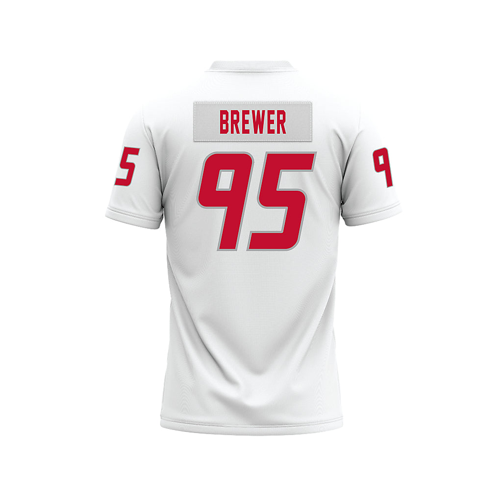 New Mexico - NCAA Football : Colby Brewer - White Premium Football Jersey-1
