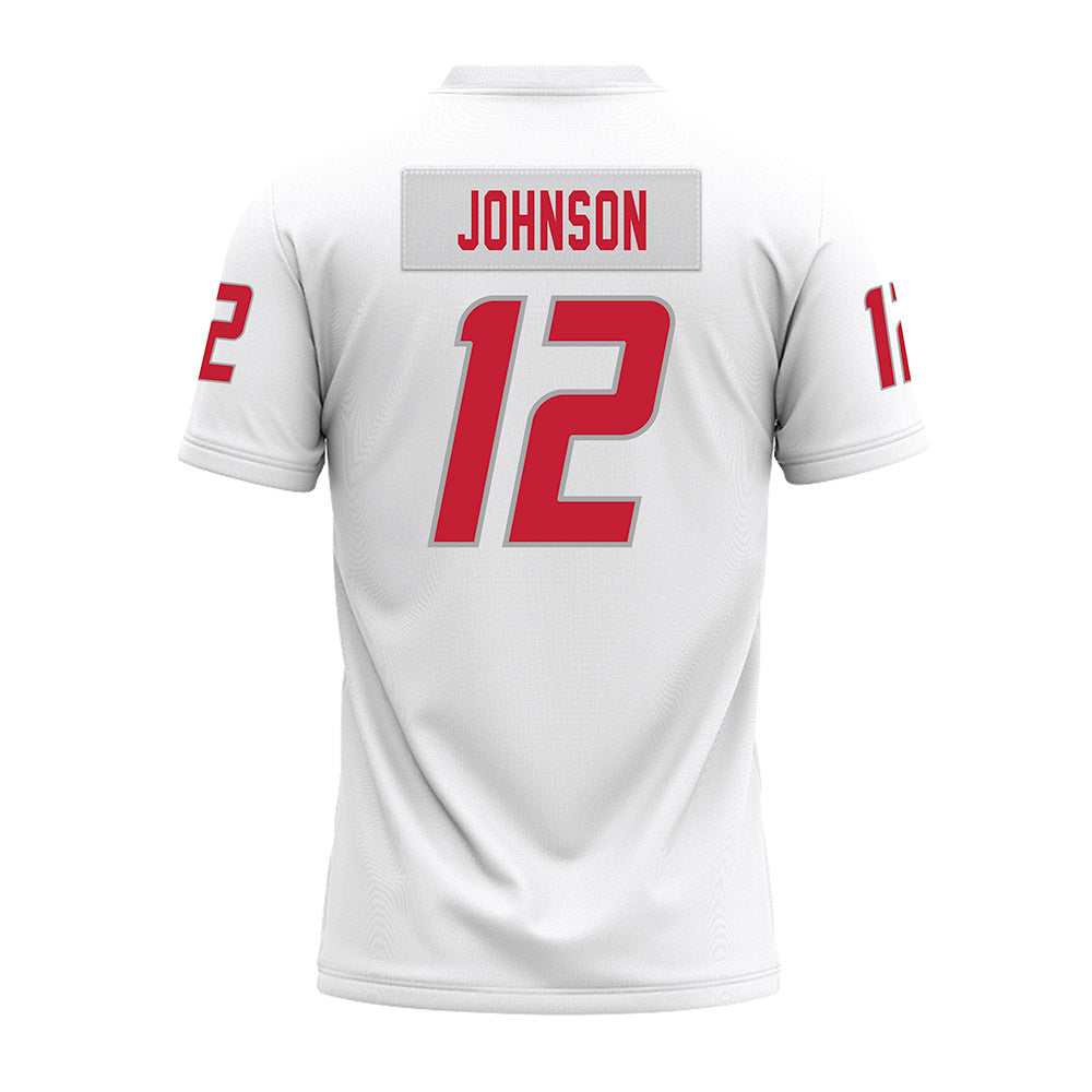 New Mexico - NCAA Football : Jon Johnson - White Premium Football Jersey-1