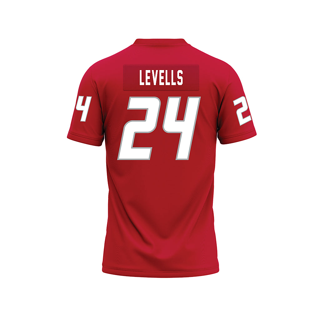 New Mexico - NCAA Football : Bear Levells - Red Premium Football Jersey-1