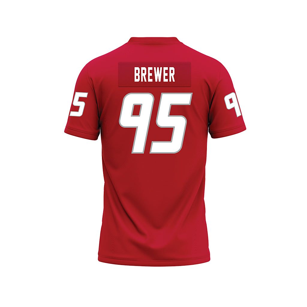 New Mexico - NCAA Football : Colby Brewer - Red Premium Football Jersey-1