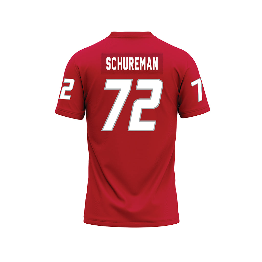 New Mexico - NCAA Football : Griffin Schureman - Red Premium Football Jersey-1