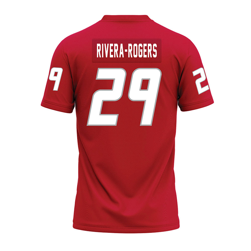 New Mexico - NCAA Football : Xavier Rivera-Rogers - Red Premium Football Jersey-1