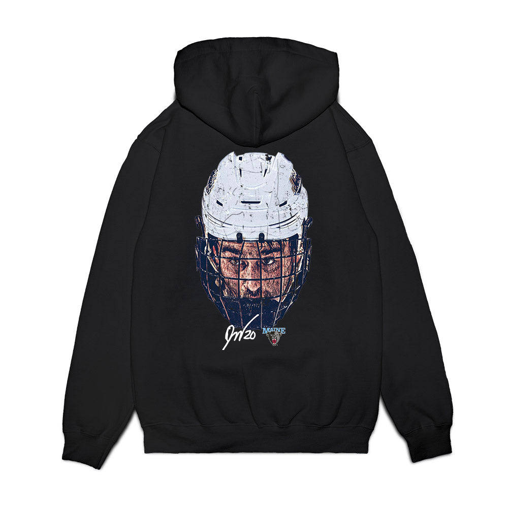 Maine - NCAA Men's Ice Hockey : Joshua Nadeau - Game Face Premium Hooded Sweatshirt-1