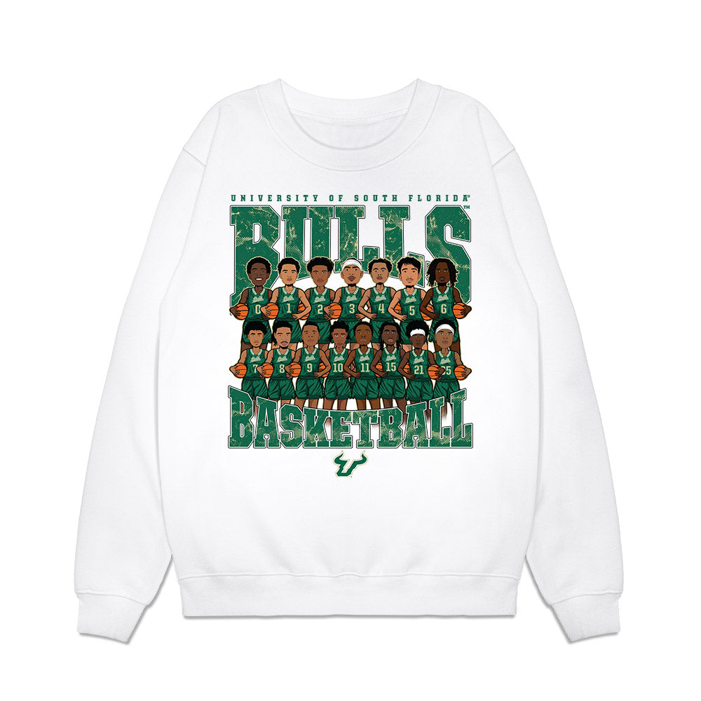 USF - NCAA Men's Basketball : - Team Caricature Premium Crewneck Sweatshirt-0