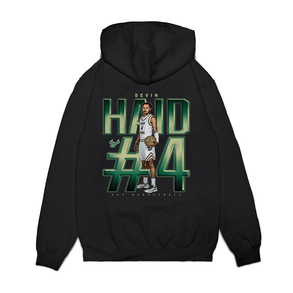 USF - NCAA Men's Basketball : Devin Haid - Collage Premium Hooded Sweatshirt-1
