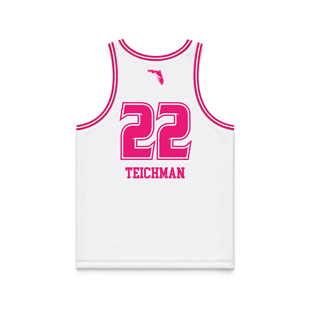 USF - NCAA Women's Basketball : Lee Teichman - White Basketball Jersey-1